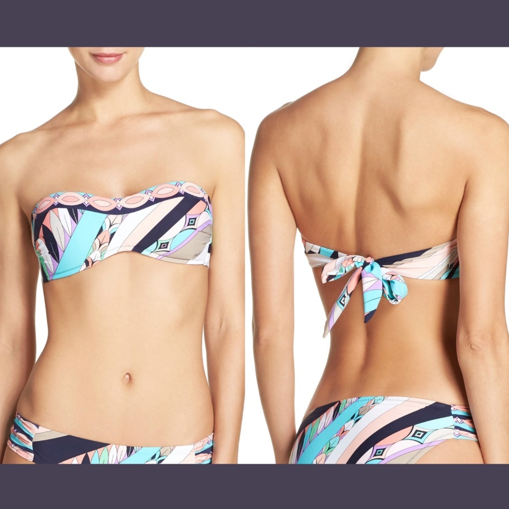 NEW $80 Trina Turk Electric Wave Bandeau Bikini Top [SZ 4 US ]‎